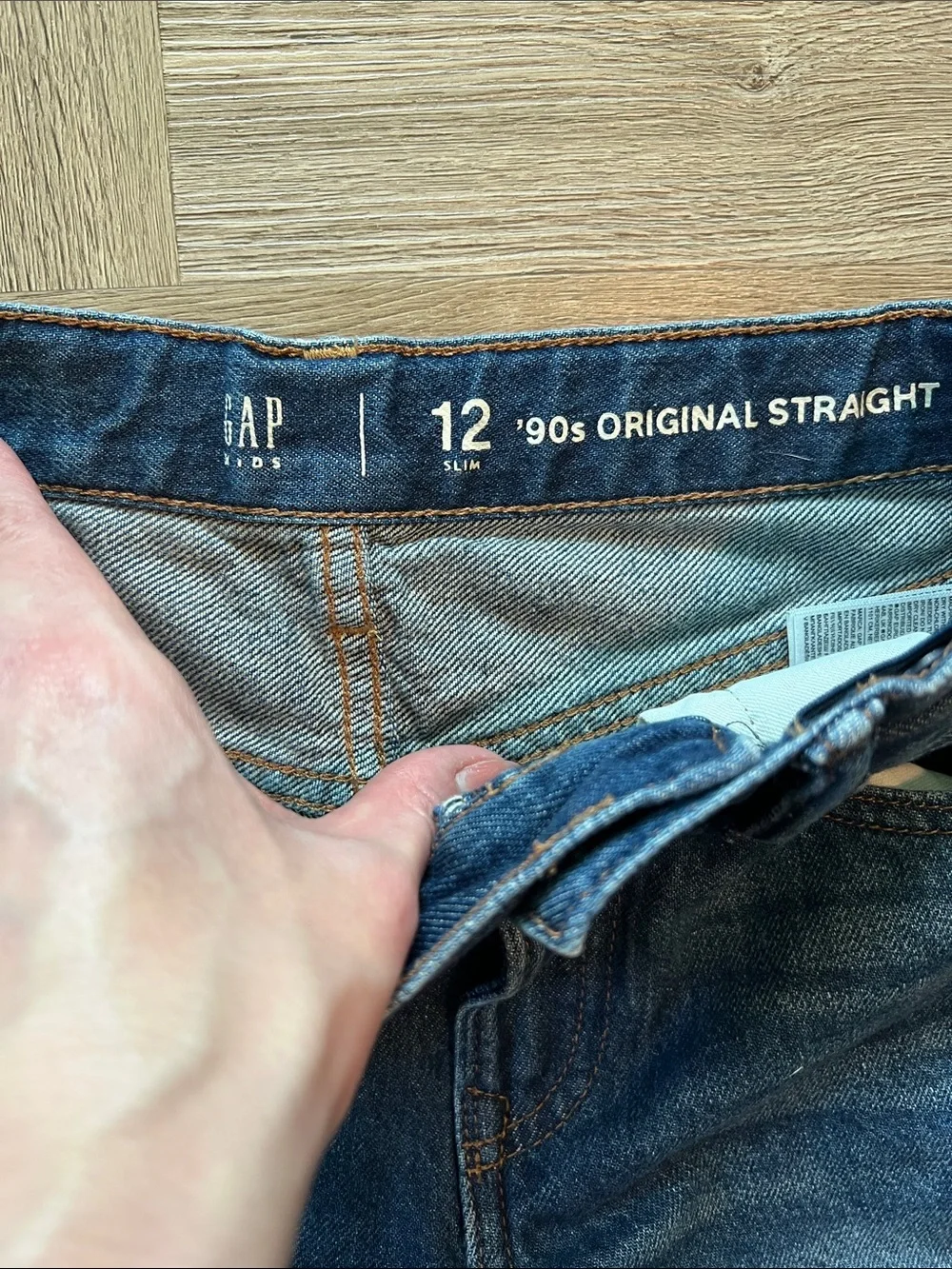 Boys GAP 90s Original Straight Jeans in Dark Blue